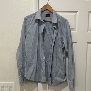 UNTUCKit Men's Blue Micro-Check Dress Shirt